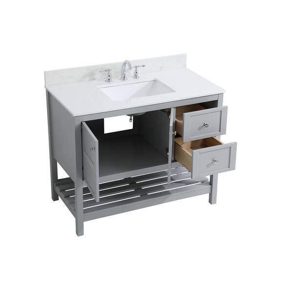 Timeless 42 in. W Single Bath Vanity in Gray with Engineered