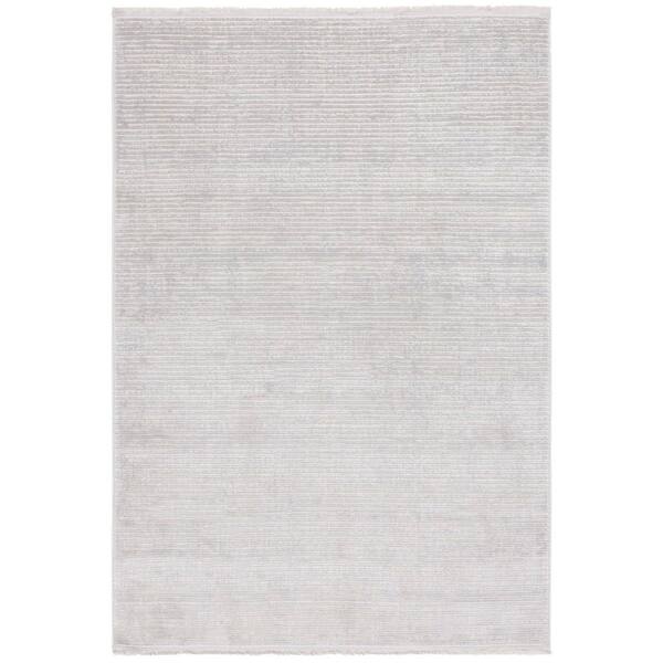 SAFAVIEH Whisper 5 ft. x 8 ft. Gray/Ivory Solid Striped Area Rug