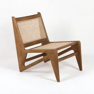 31 in. D x 22 in. W x 19 in. H Wood Pierre Jeanneret Kangaroo Side Chair (Set of 1), No Assembly, Teak