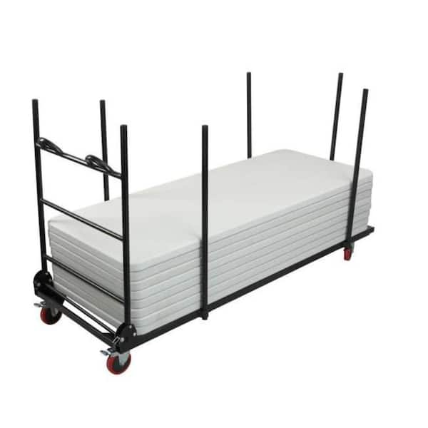 AdirOffice 900 lbs. Steel Black 10 Folding Table Cart