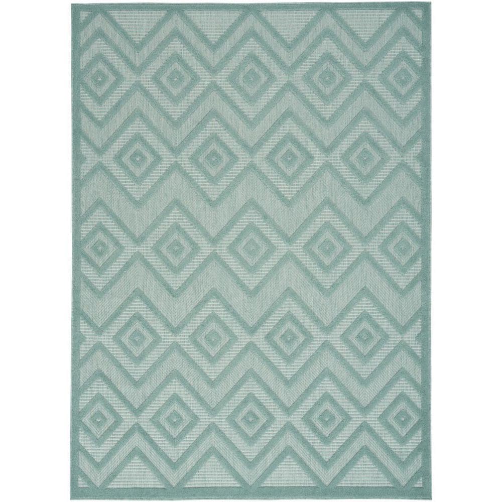 Aqua 4 ft. x 6 ft. Woven Polypropylene;Polyester Indoor/Outdoor Area Rug price history on PriceWatchPro