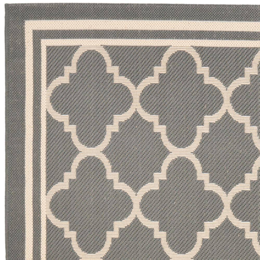 Gray and Beige Rectangular Synthetic Outdoor Area Rug