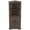 Tahanbath Tall Corner Cabinet with Doors for living room, bathroom, Dining Room or Kitchen, Dark walnut Z-W1307P180356