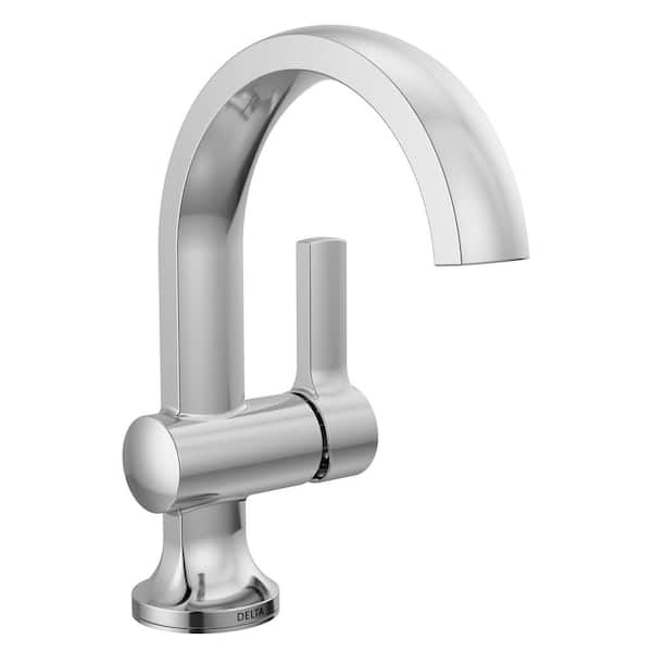 Delta Albion Single Handle Single Hole Bathroom Faucet with Drain Kit Included in Chrome
