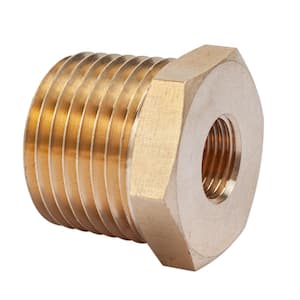 1/2 in. MIP x 1/8 in. FIP Brass Pipe Hex Bushing Fitting (5-Pack)