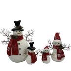19 in. Christmas Snowman Family with Hats and Scarves