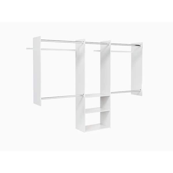 Closet Evolution Deluxe 60 in. W - 96 in. W White Wood Closet System