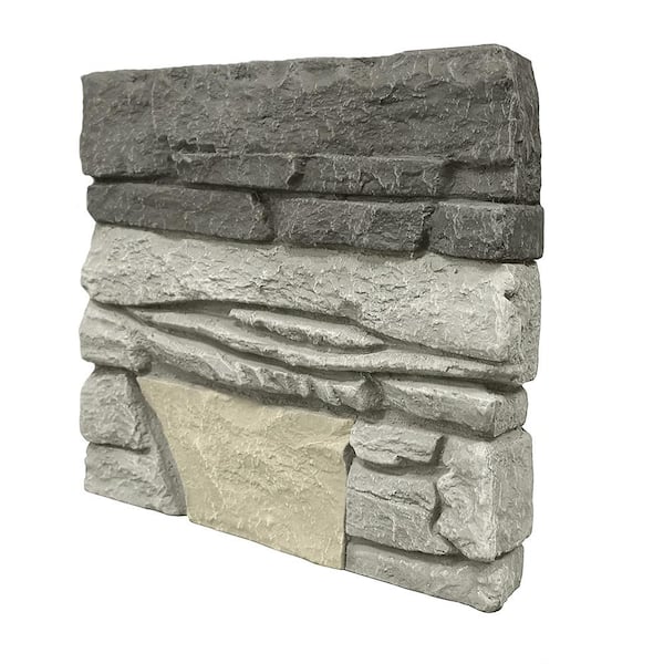 GenStone Stacked Stone Northern Slate 12 in. x 12 in. Faux Stone Siding Sample