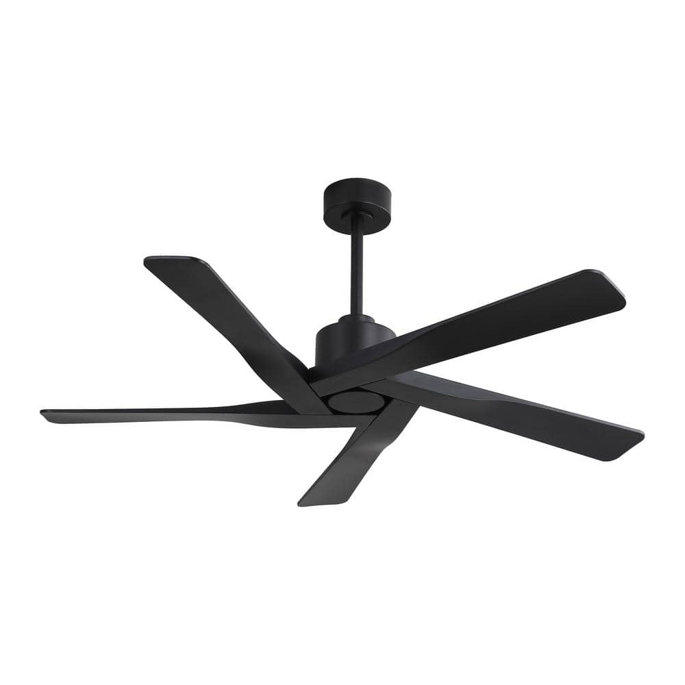 WINGBO 54 in. 5 Blades 6 Fan Speeds in Black Ceiling Fan without