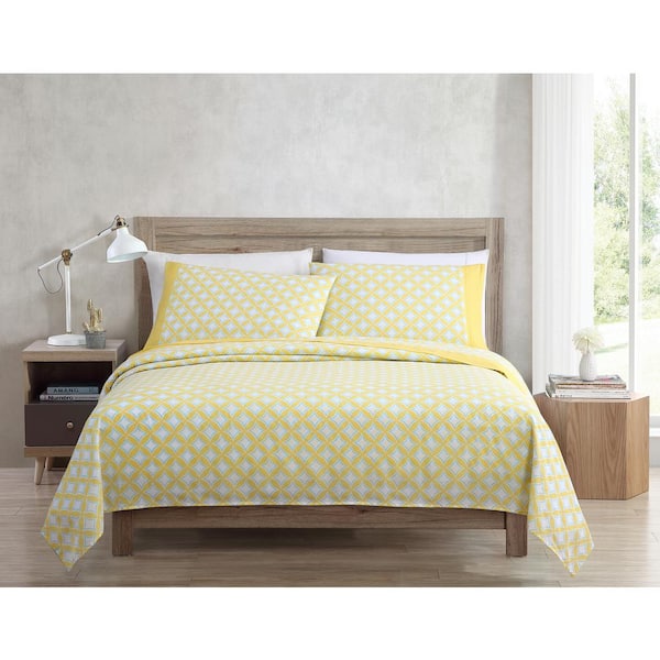 Freshee Bedding Sheet Set Cathedral, Blue And Yellow Twin Bedding
