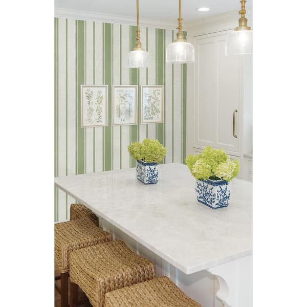 Pomme Eliott Linen Stripe Paper Unpasted Nonwoven Wallpaper Roll 60.75 sq. ft.