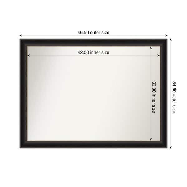 Amanti Art Trio Oil Rubbed Bronze 46.5 in. x 34.5 in. Custom Non-Beveled Recycled Polystyrene Framed Bathroom Vanity Wall Mirror