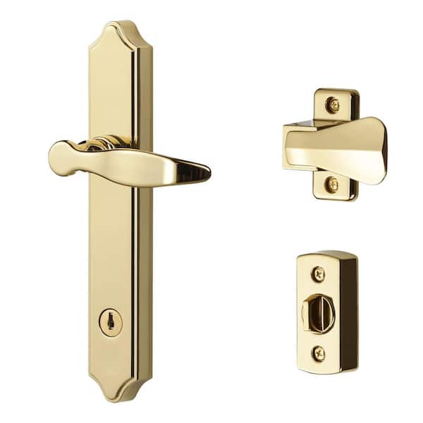 IDEAL SECURITY ML Lever Set with Keyed Deadbolt (USA Bright Brass)