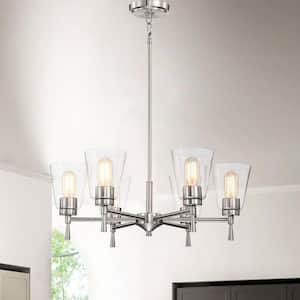 Briarwood 6-Light Brushed Nickel Modern Chandelier with Clear Cone Glass Shades