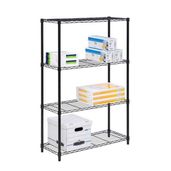 HDX 3-Tier Steel Wire Shelving Unit in Black (24 in. W x 30 in. H x 14 in.  D) 31424BPS - The Home Depot