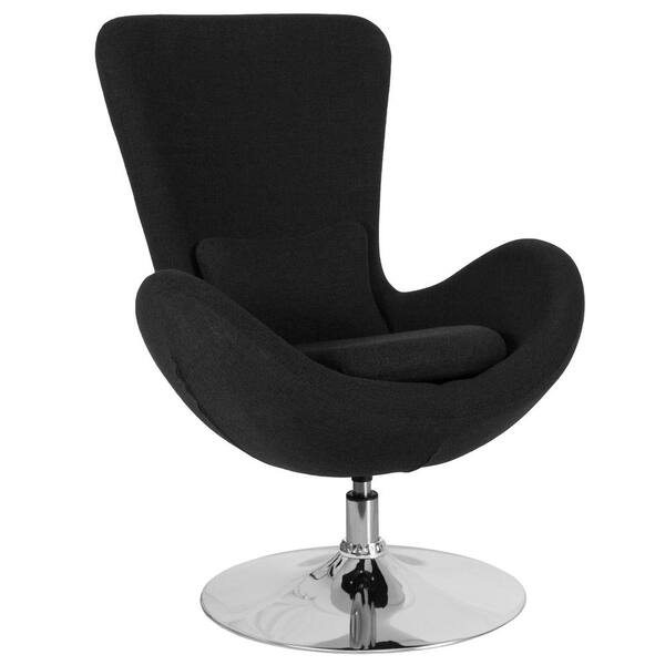 Flash Furniture Black Fabric Egg Series Reception-Lounge-Side Chair