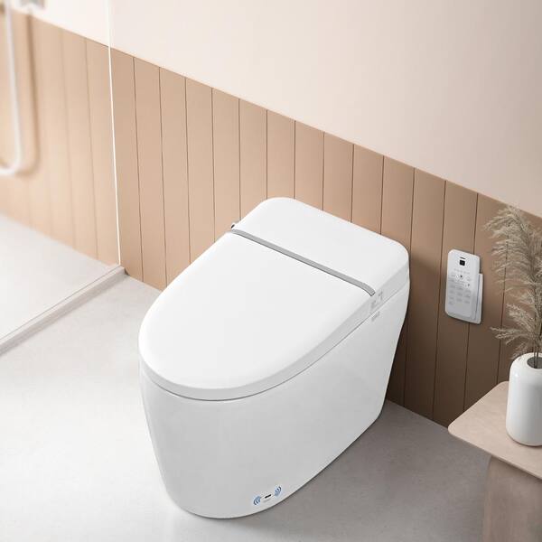 WELLFOR Elongated Smart Bidet Toilet with Self-Cleaning Nozzle, Heated Seat, and Night Light