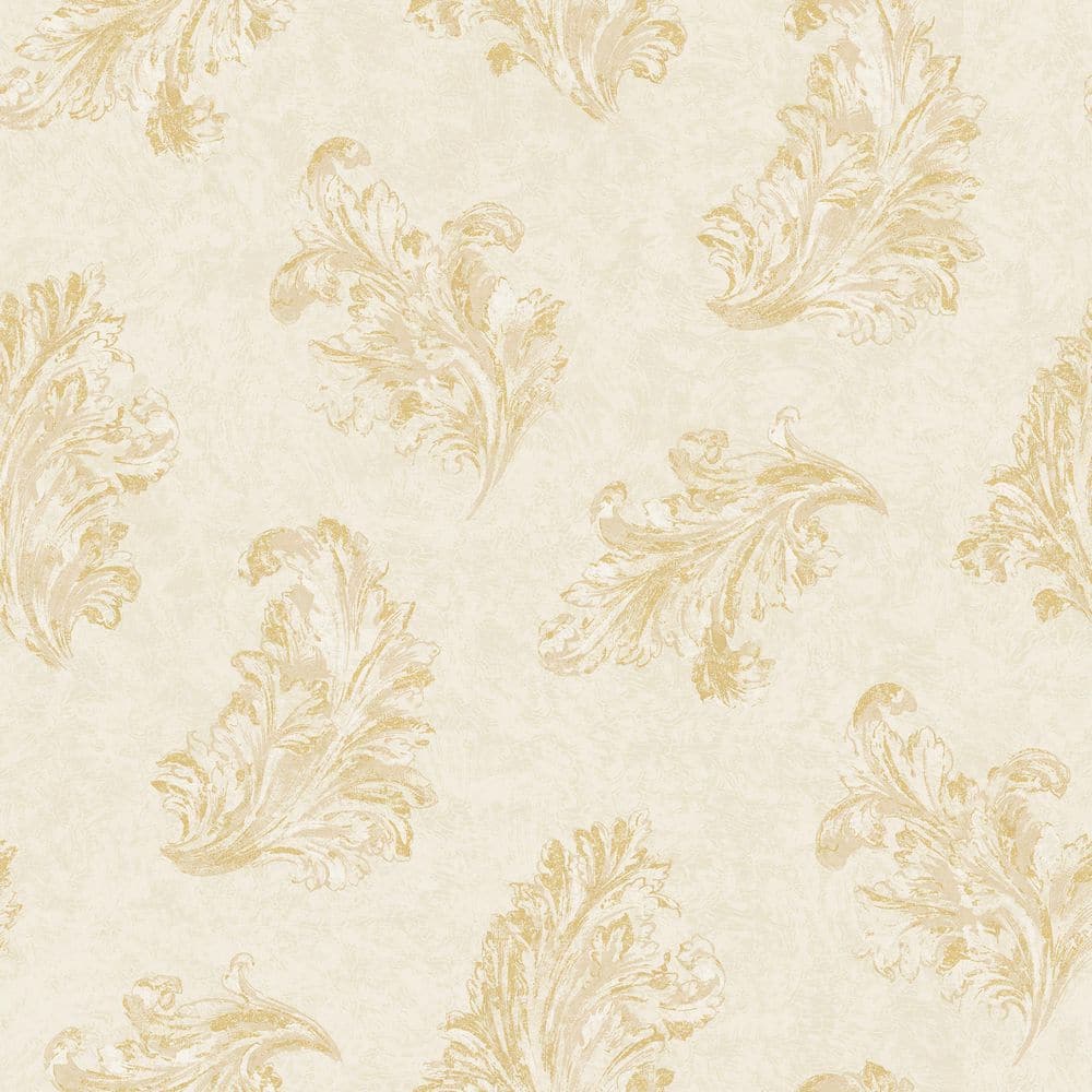 Palazzo 2 Collection Gold Shimmer Acanthus Vinyl on Non-Woven Non-Pasted Wa