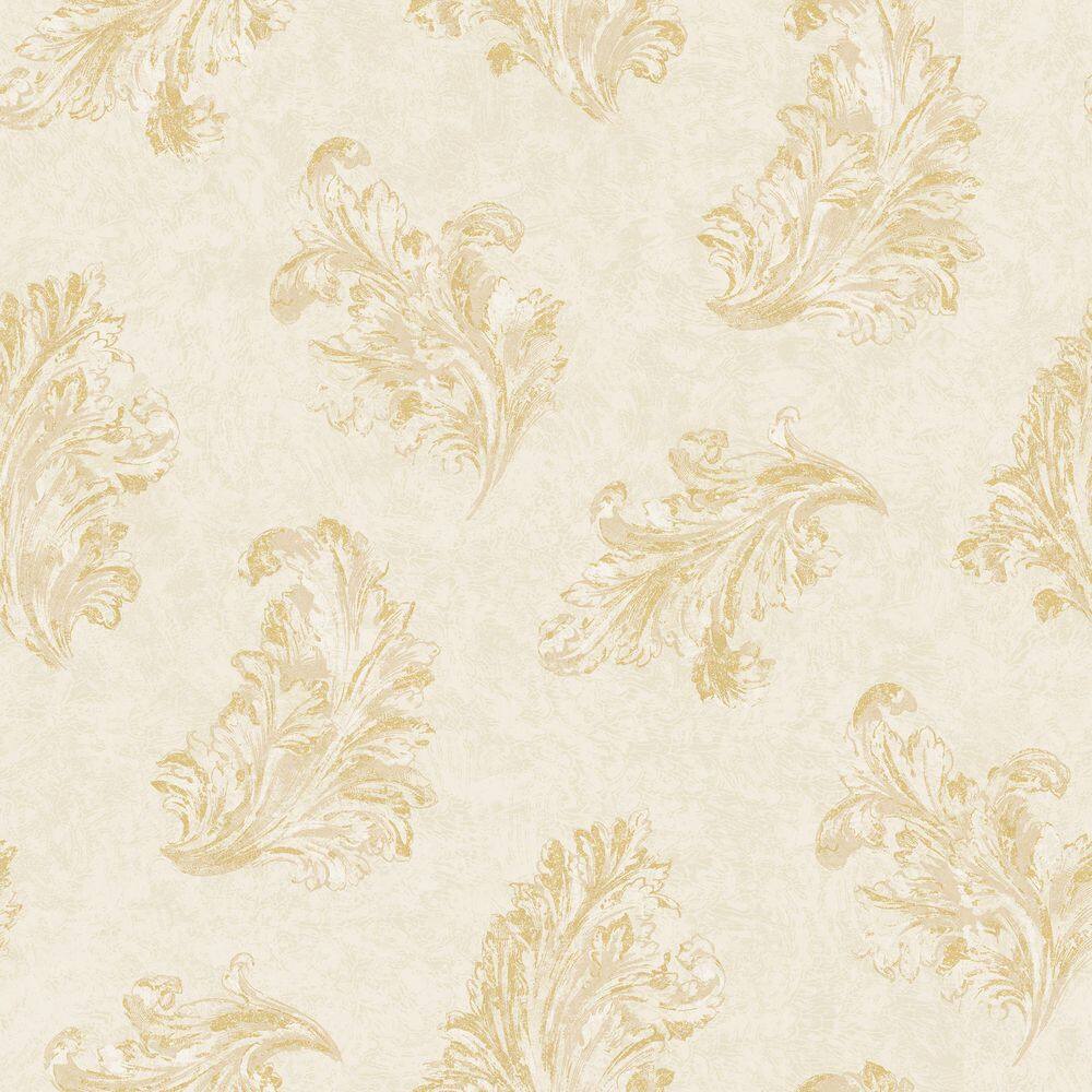 Palazzo 2 Collection Gold Shimmer Acanthus Vinyl on Non-Woven Non-Pasted Wa