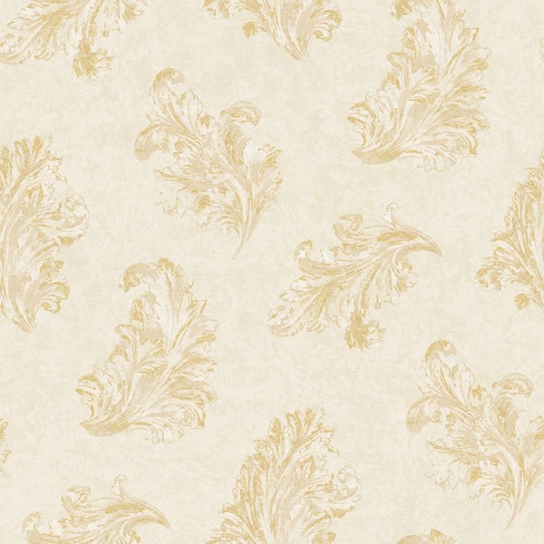 Unbranded Palazzo 2 Collection Gold Shimmer Acanthus Vinyl on Non-Woven Non-Pasted Wallpaper Sample
