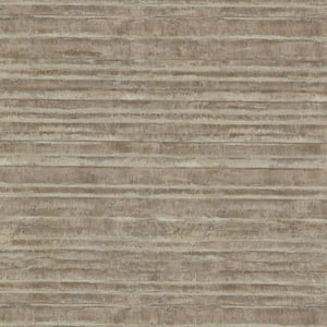 Brown Horizon Stripe Texture Paper Strippable Roll Wallpaper (Covers 60.8 sq. ft.)