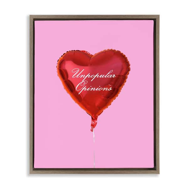 Stupell Industries Unpopular Opinions Balloon by House of Lulu Brown Floater Frame Typography Graphic Art Print 21 in. x 17 in.