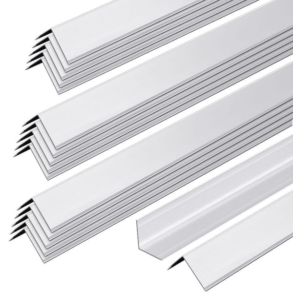 1.2 in. x 4 ft. Aluminum Wall Corner Guard Protectors with 90° for Edge Drywall Decoration, Silver (30-Pack)
