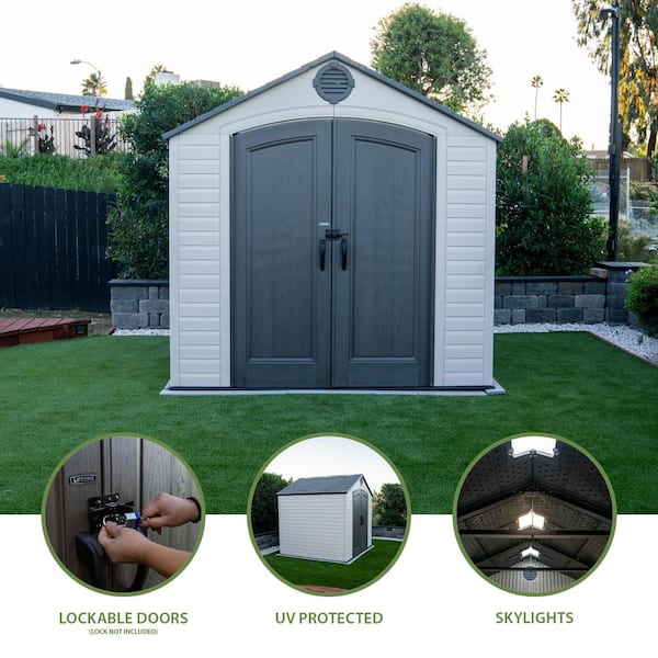 Lifetime 8 ft. W x 7.5 ft. D Resin Outdoor Storage Shed with