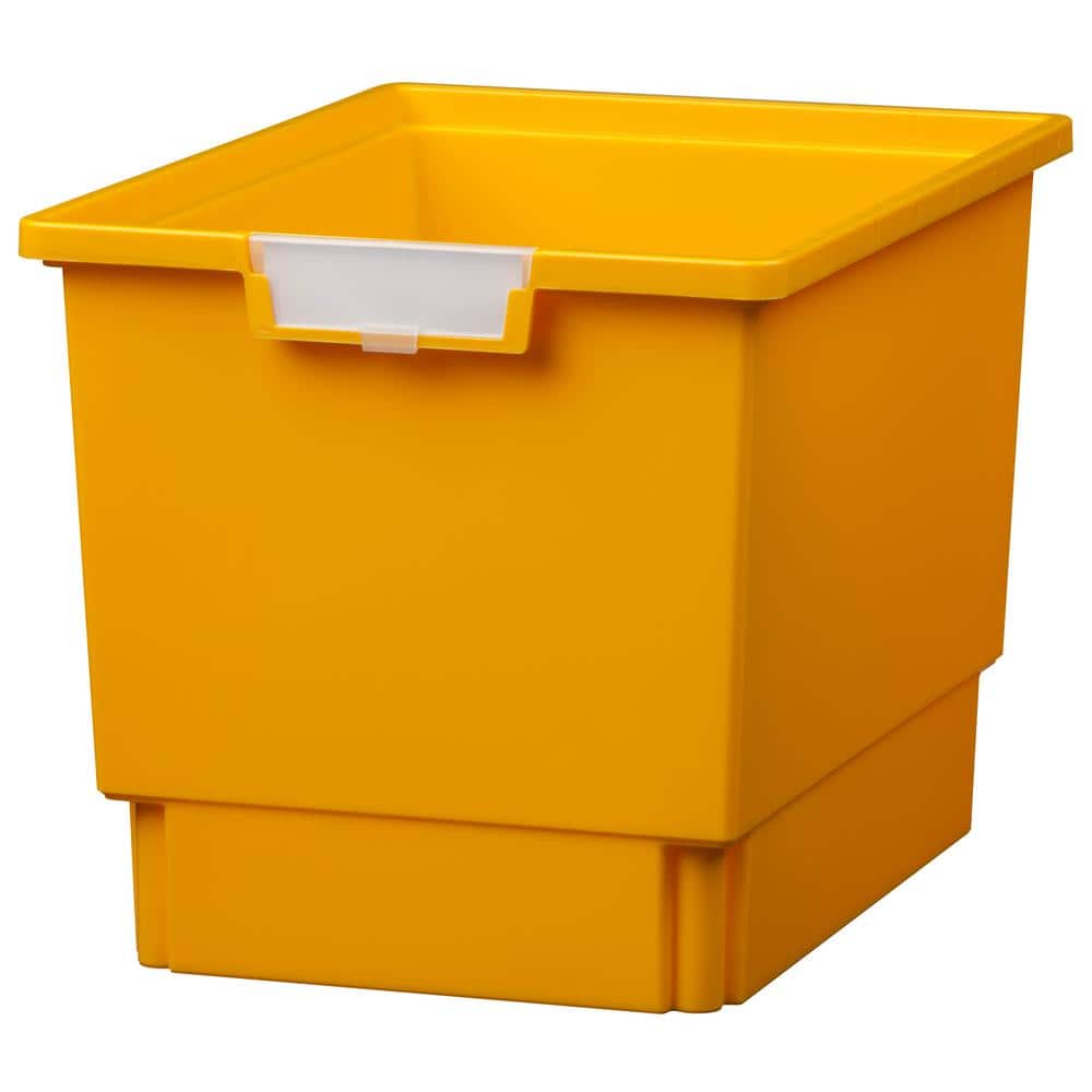 22 Gal. - Tote Tray - Slim Line 12 in. Storage Tray in Primary Yellow - (Pa