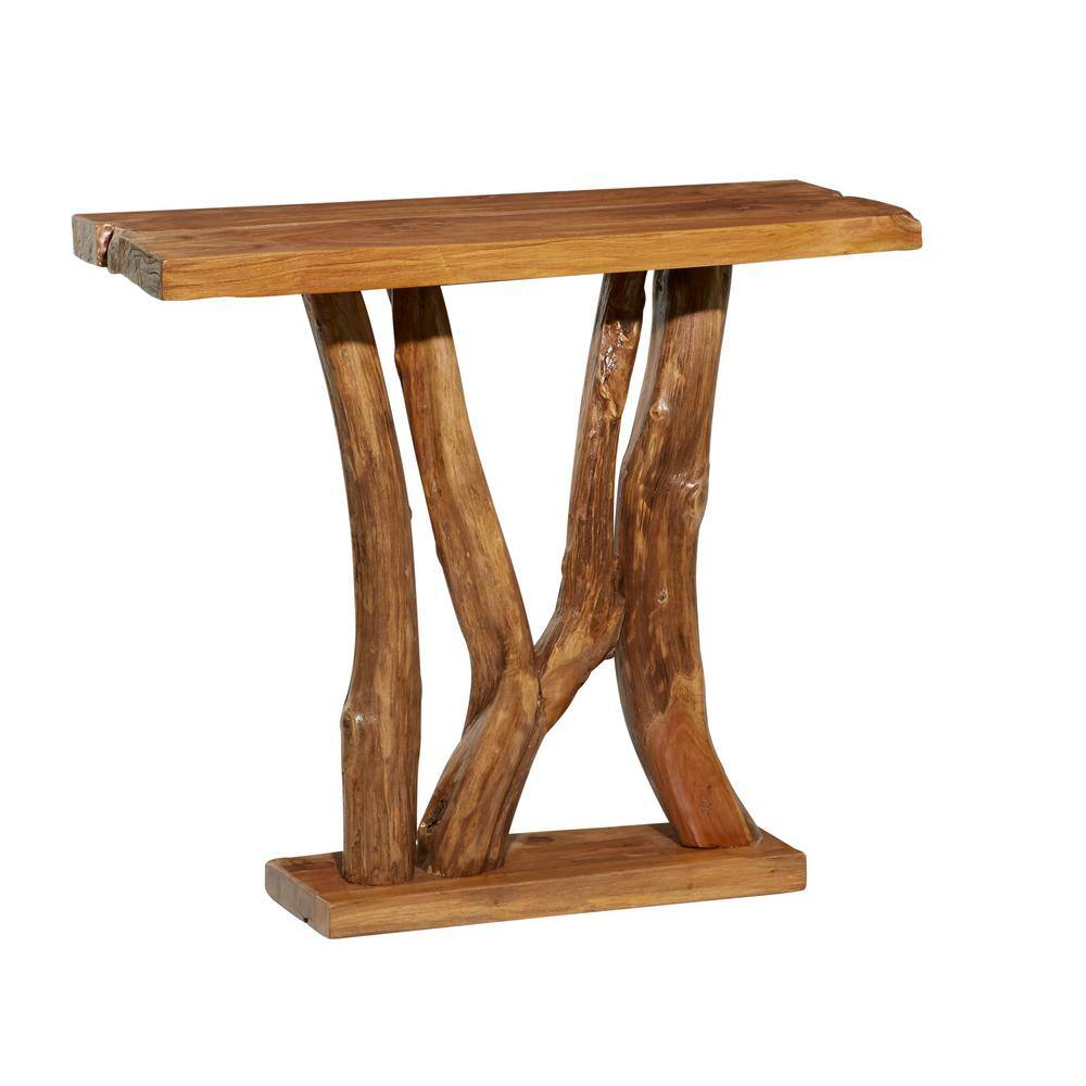 Litton Lane 35 In. Brown Extra Large Rectangle Teak Wood Small Live ...