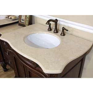 Ashby 82-7/10 in. W x 23-6/10 in. D x 36 in. H Double Vanity in Walnut with Marble Vanity Top in Cream