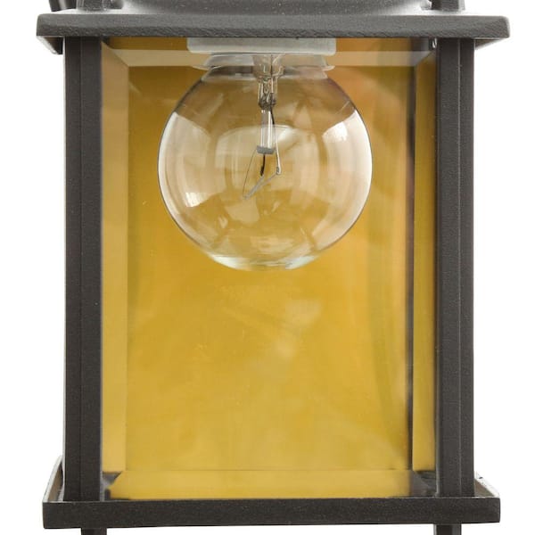 Hampton Bay 1-Light Black Outdoor Wall Lantern Sconce BPM1691-BLK