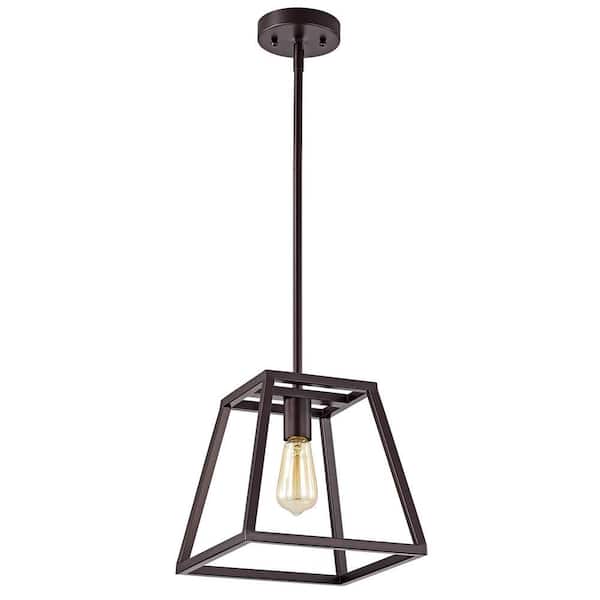 1-Light Oil Rubbed Bronze Metal Kitchen Island Mini Pendant