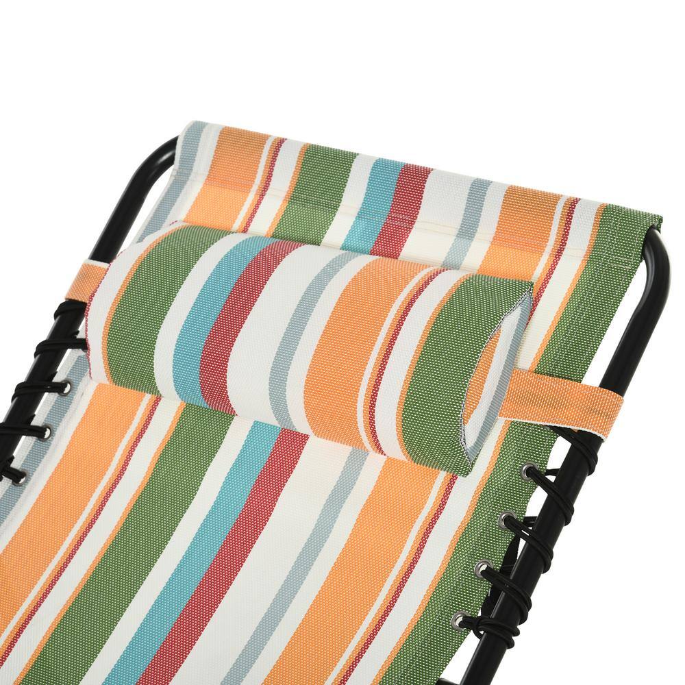 Colorful Steel Armless Outdoor Chaise Lounge with Cushions