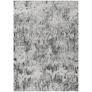 Accord Black 8 ft. x 10 ft. Abstract Indoor/Outdoor Washable Area Rug