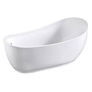 Madison 69 Inch Acrylic Double Slipper Freestanding Tub - No Faucet  Drillings - White