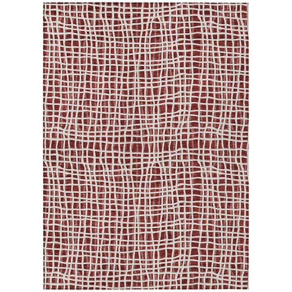 Chantille Machine Washable Indoor/Outdoor Abstract ACN729 Burgundy 5 ft. x 7 ft. 6 in. Area Rug