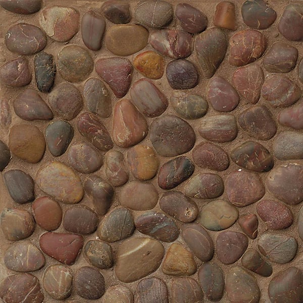 Bedrosians Hemisphere Pebble 2 in. x 2 in. Polished Henna Red Stone Mosaic Tile (11 sq. ft./Case)