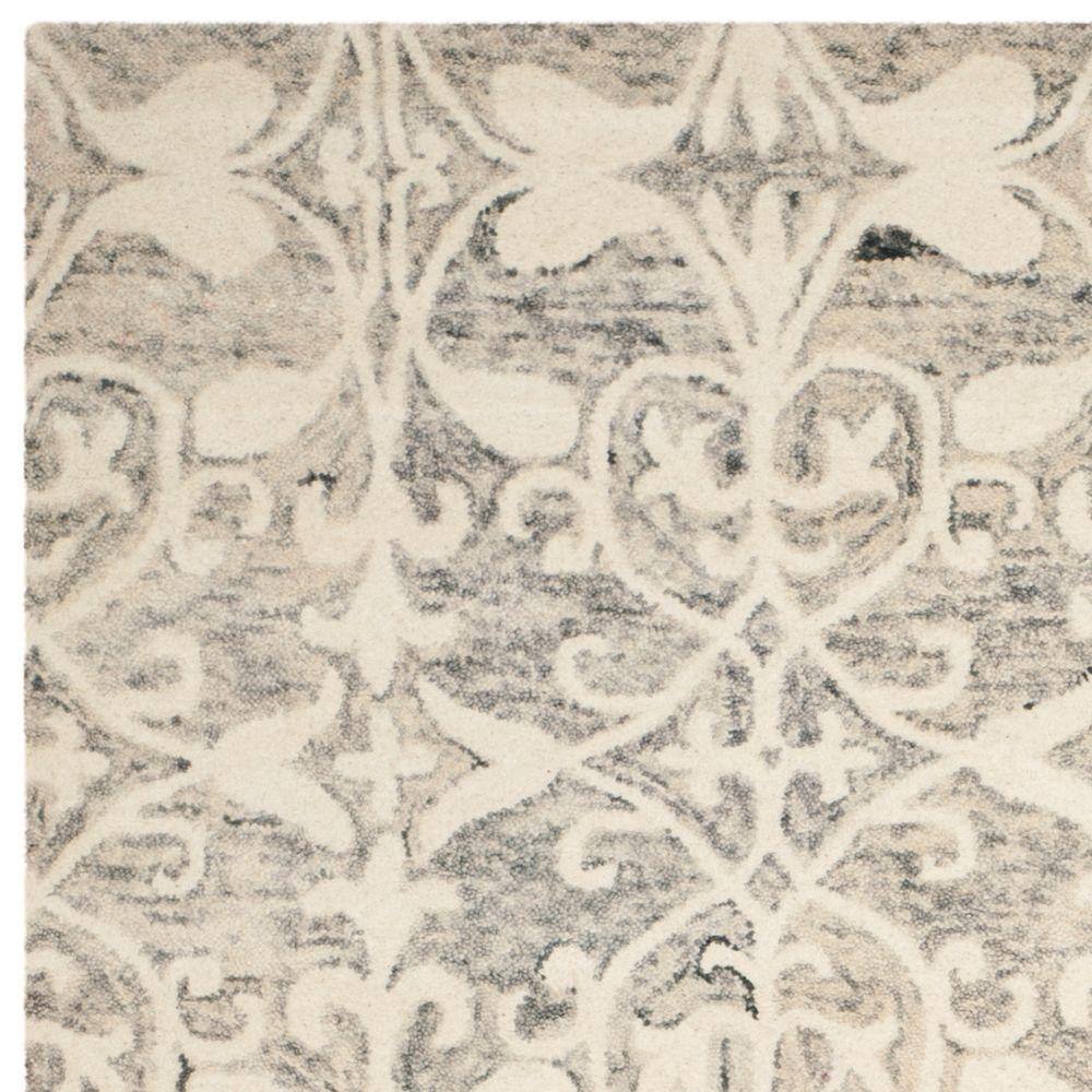 Gray and Ivory Hand-Tufted Wool 8' x 10' Area Rug