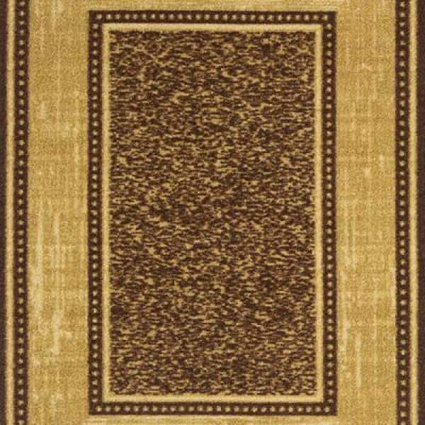 Ottomanson Ottohome Non-Slip Rubberback Bordered 2x3 Indoor Area Rug/Entryway  Mat, 2'3 x 3', Brown 