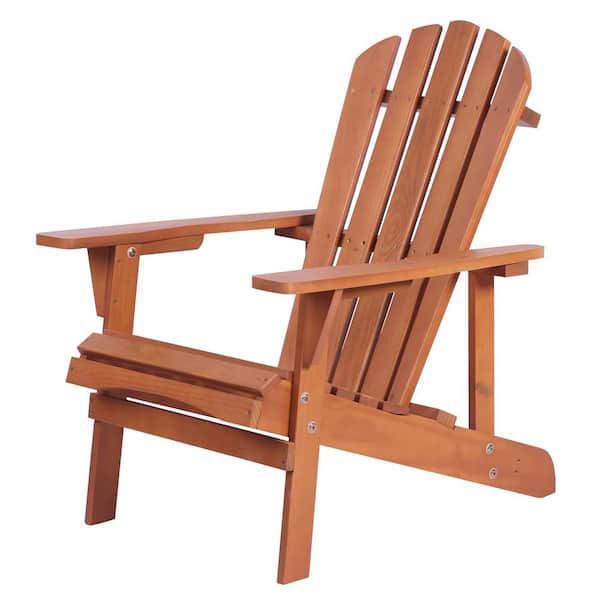 Unbranded Classic Brown Solid Wood Adirondack Chair