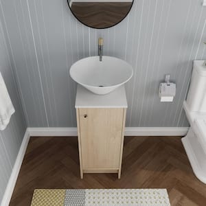 16.7 in. W x 18.9 in. D x 35.7 in. H Freestanding Bath Vanity in Plain Light Oak with White Ceramic Top Single Sink