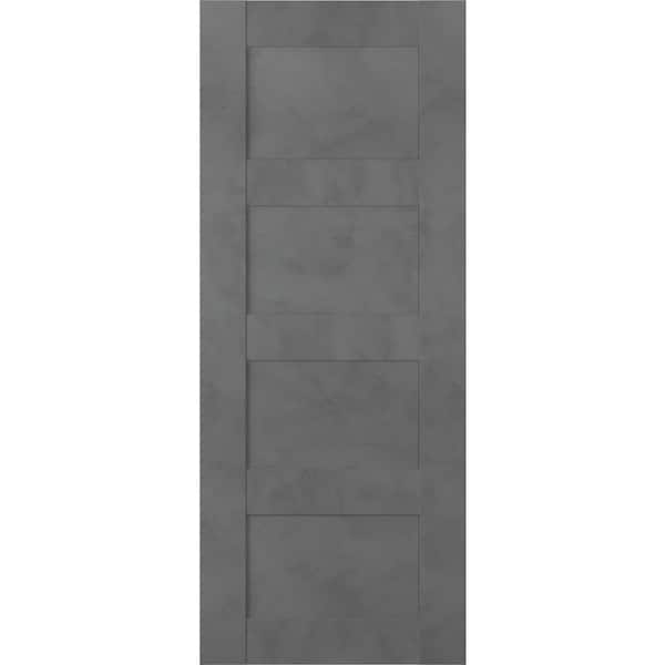 Belldinni 32 in. W x 80 in. H x 1-3/4 in. D 1-Panel Solid Core Vona Dark Urban Prefinished Wood Interior Door Slab