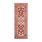 Kenya Ruby Medallion Washable 2.5 ft. x 7 ft. Runner Rug