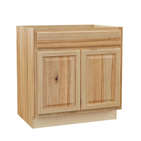 Hampton 33 in. W x 24 in. D x 34.5 in. H Assembled Base Cabinet in Natural Hickory