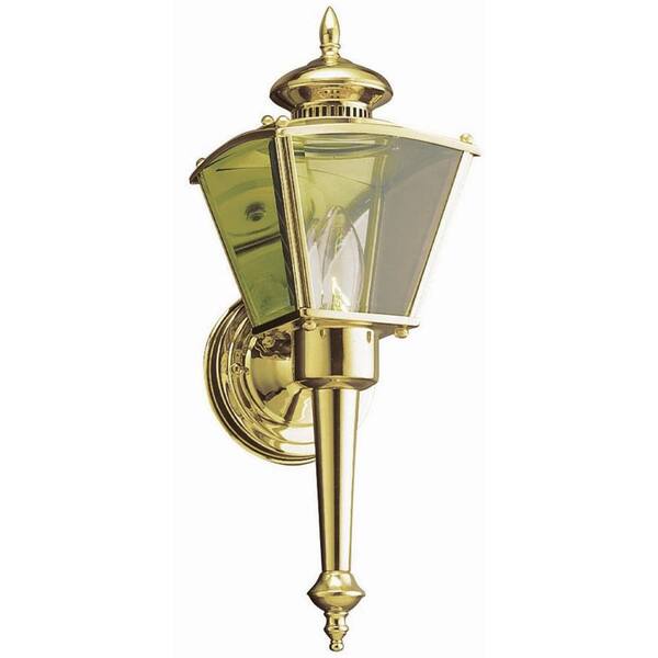 Design House Hancock Wall Mount Outdoor Polished Brass Uplight