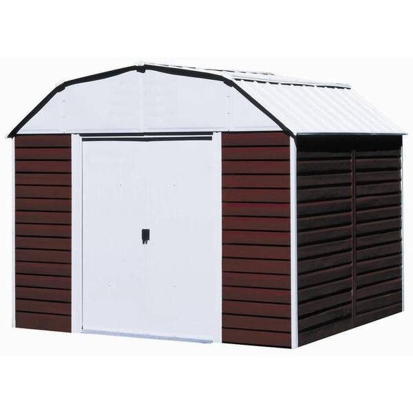Arrow Red Barn 10 ft. W x 8 ft. D 2-Tone Galvanized Metal Storage Building