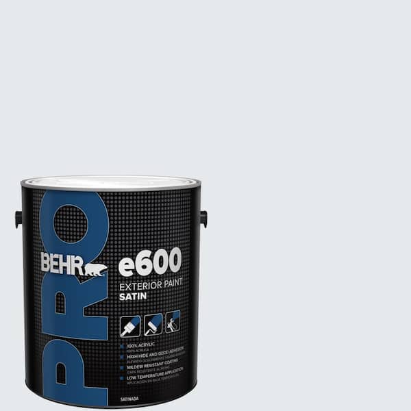 1 gal. #PPL-54 Snow Cloud Satin Exterior Paint