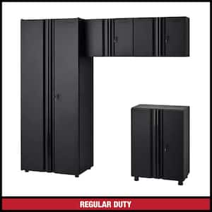 4-Piece Regular Duty Welded Steel Garage Storage System in Black