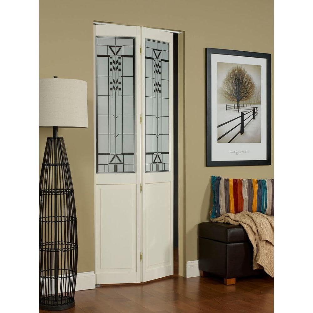 Sedona Unfinished Pine and Glass Bifold Door, 32 x 80.5 Inches